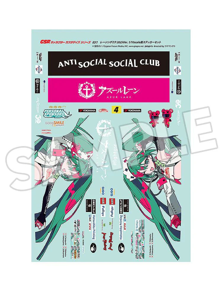 Pre-Order Hatsune Miku - GT Project Racing Miku 2025 Ver. 1/10 Scale Sticker Set
