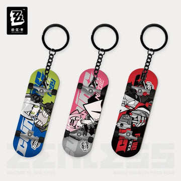 Zenless Zone Zero - New Eridu Series Chibi Finger Skateboard Keychain : Cunning Hares