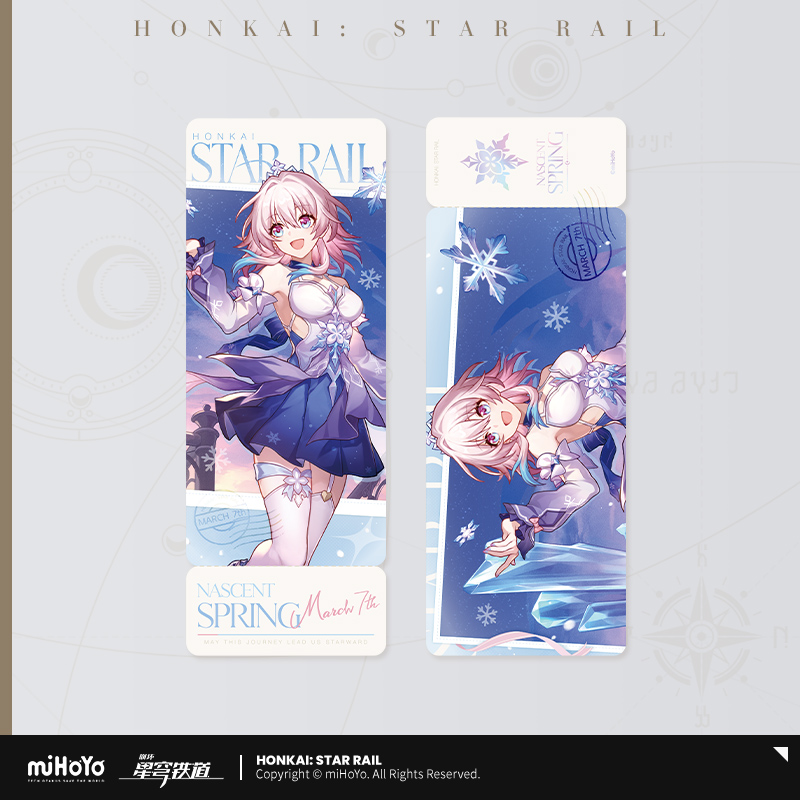 Pre-Order Honkai: Star Rail - March 7th Nascent Spring Series Badge/Standee/Keychain/Laser Ticket/Character Card