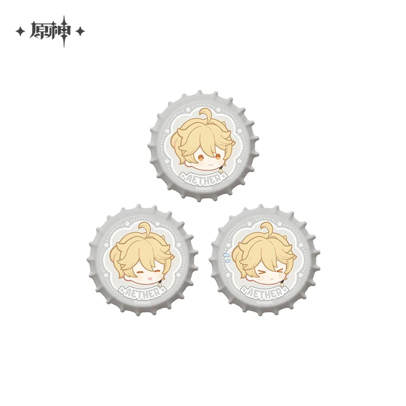 Genshin Impact - Fragrant Fantasy Series Chibi Bottle Cap Badge Set