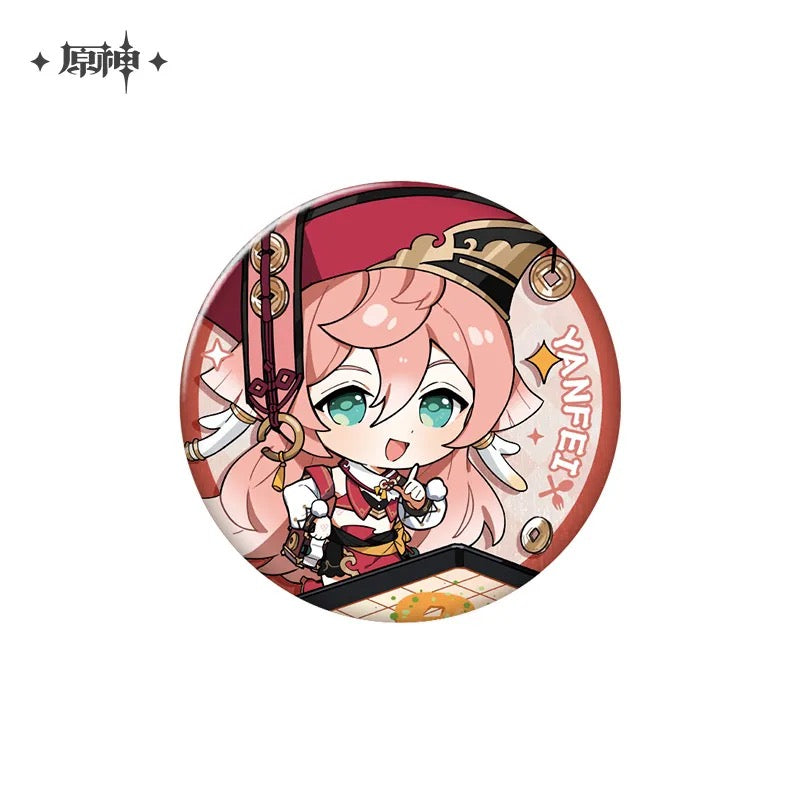 Genshin Impact Delicious Party Character Chibi Badges