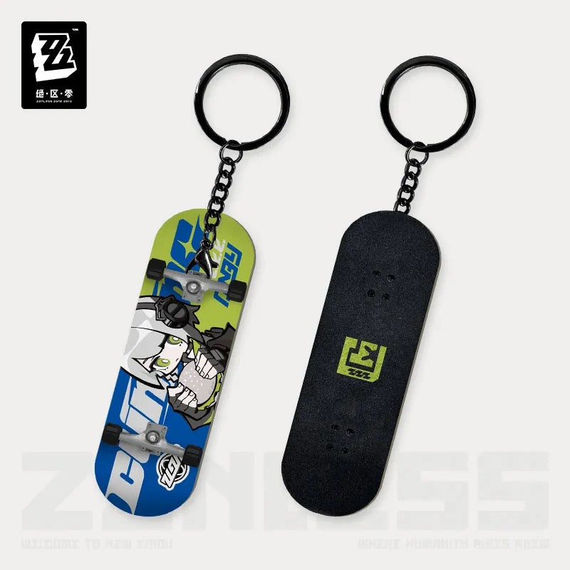 Zenless Zone Zero - New Eridu Series Chibi Finger Skateboard Keychain : Cunning Hares