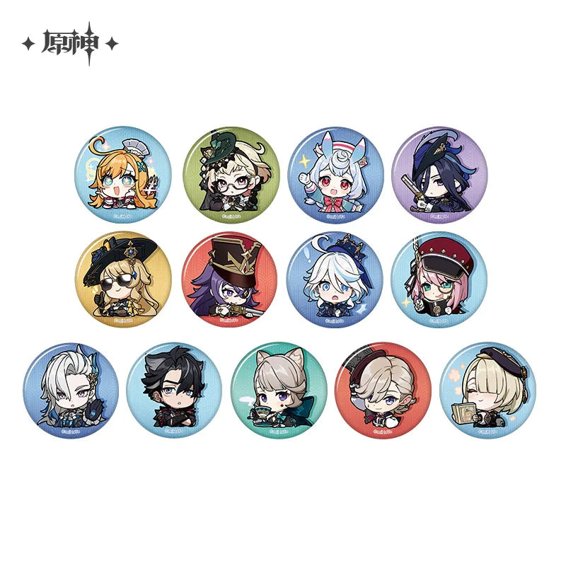 Genshin Impact Fontaine Character Chibi Badges