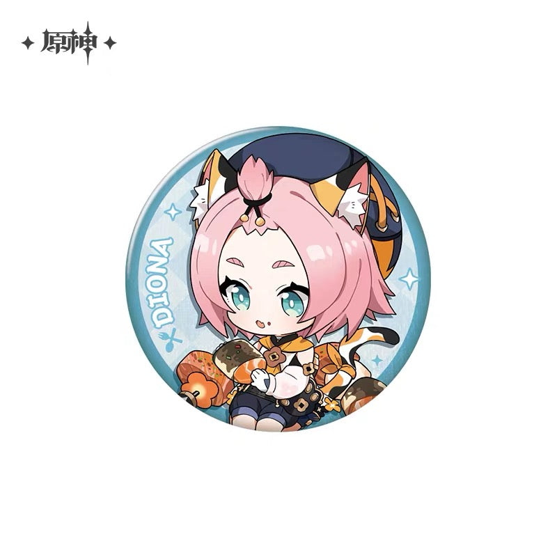 Genshin Impact Delicious Party Character Chibi Badges