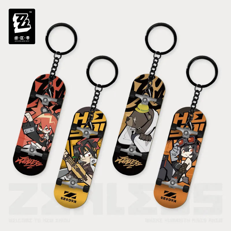 Zenless Zone Zero - New Eridu Series Chibi Finger Skateboard Keychain : Belobog Heavy Industries