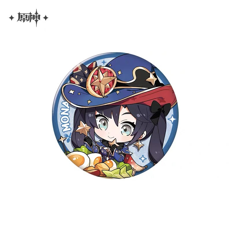 Genshin Impact Delicious Party Character Chibi Badges