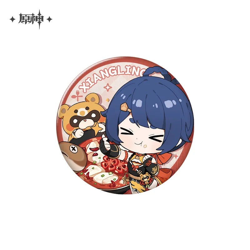 Genshin Impact Delicious Party Character Chibi Badges