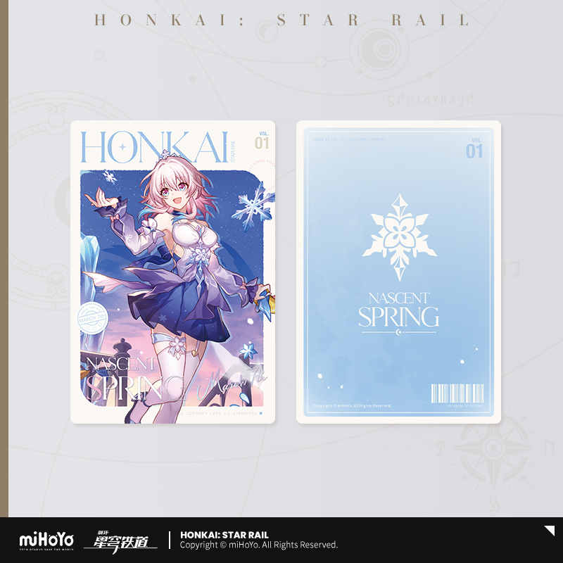 Pre-Order Honkai: Star Rail - March 7th Nascent Spring Series Badge/Standee/Keychain/Laser Ticket/Character Card