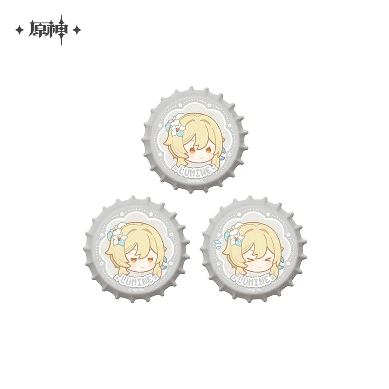 Genshin Impact - Fragrant Fantasy Series Chibi Bottle Cap Badge Set