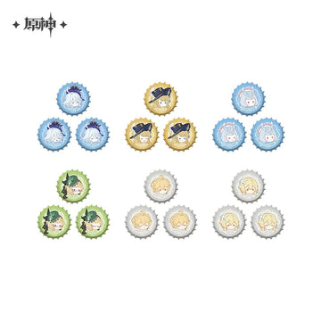 Genshin Impact - Fragrant Fantasy Series Chibi Bottle Cap Badge Set