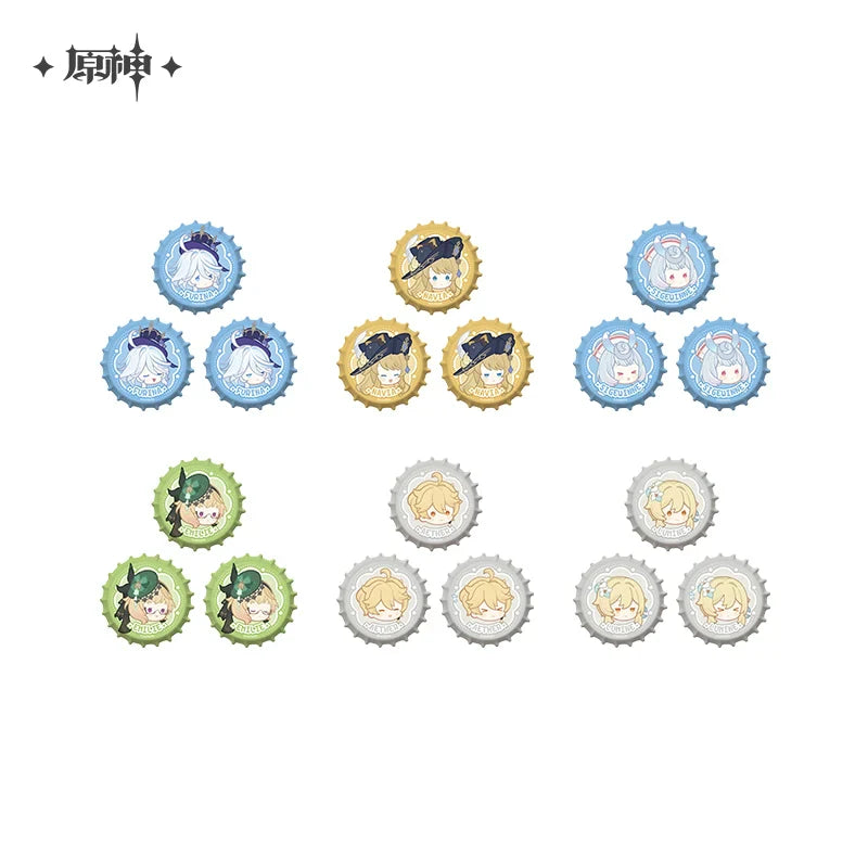 Genshin Impact - Fragrant Fantasy Series Chibi Bottle Cap Badge Set