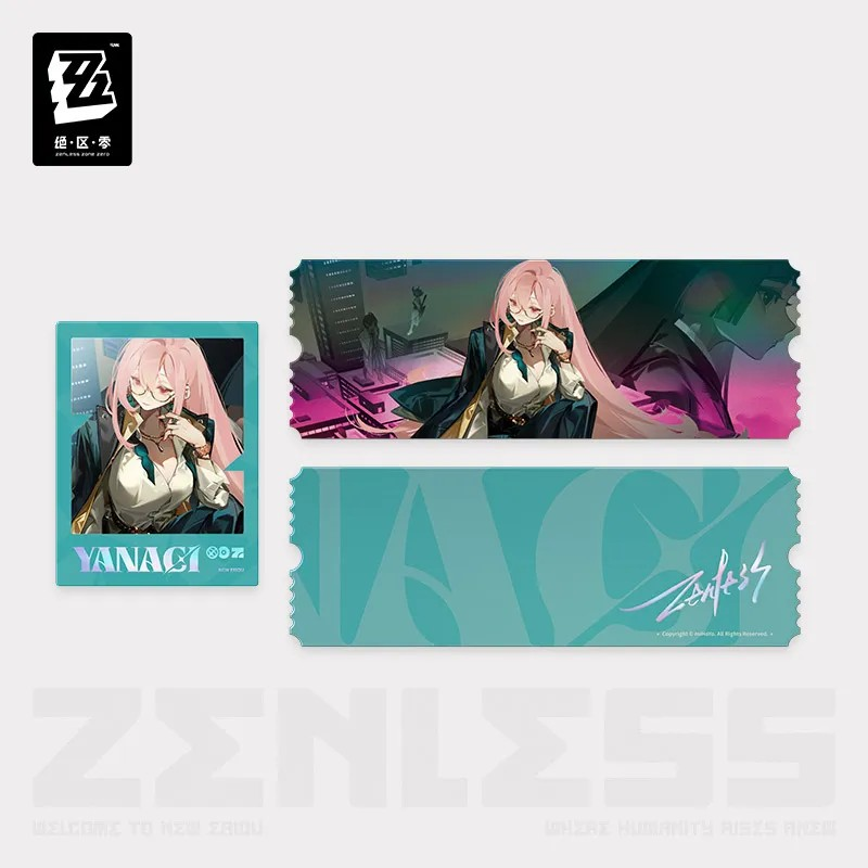 Pre-Order Zenless Zone Zero - Frequencies Visuals Series Tsukishiro Yanagi Badge/Acrylic Block/Laser Ticket Set