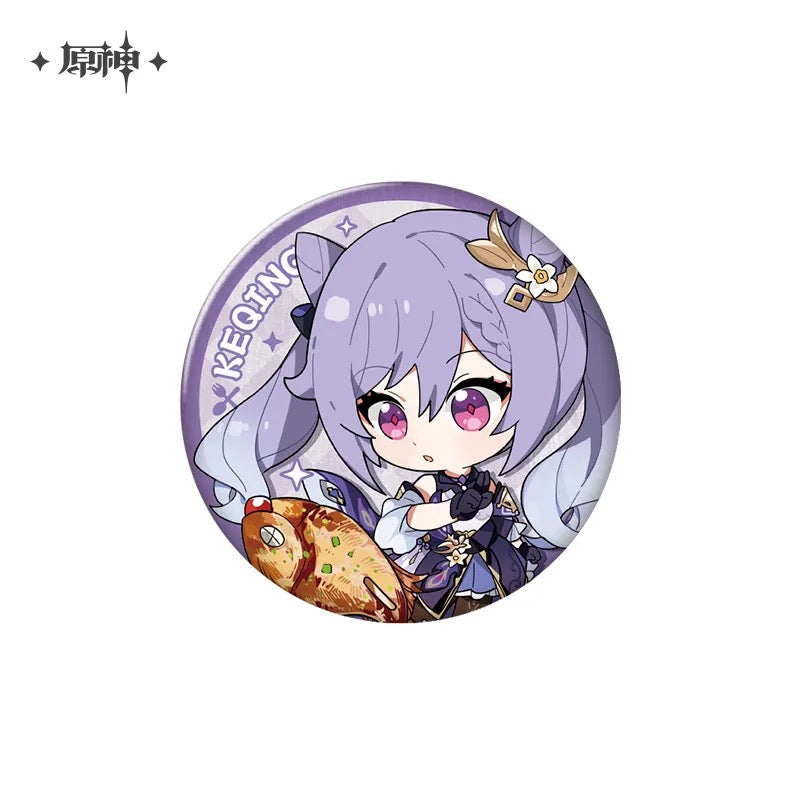 Genshin Impact Delicious Party Character Chibi Badges