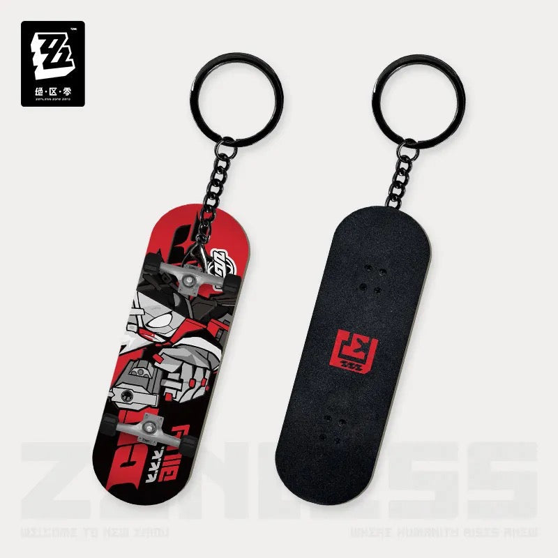 Zenless Zone Zero - New Eridu Series Chibi Finger Skateboard Keychain : Cunning Hares