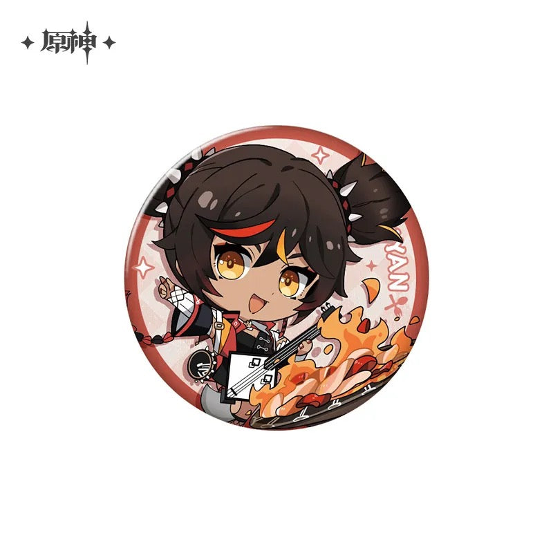 Genshin Impact Delicious Party Character Chibi Badges