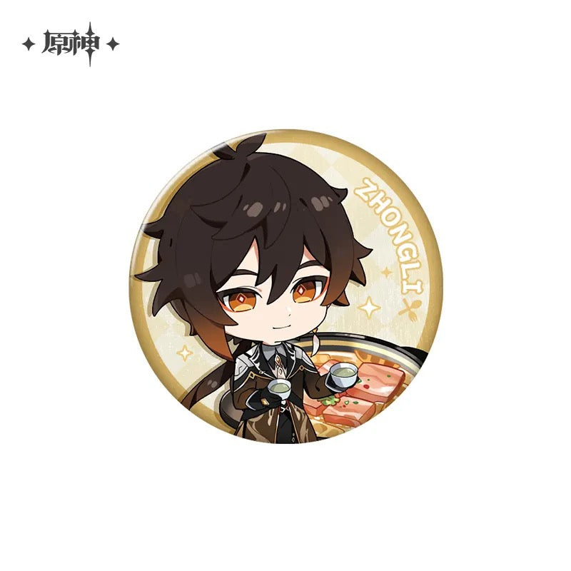 Genshin Impact Delicious Party Character Chibi Badges