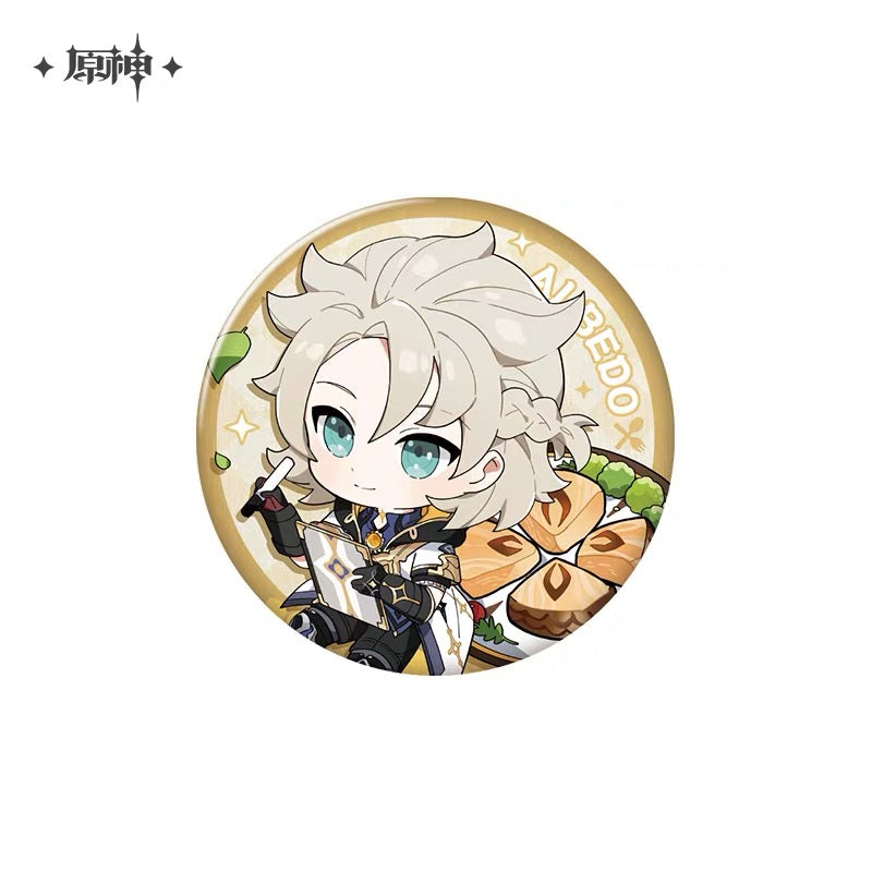 Genshin Impact Delicious Party Character Chibi Badges