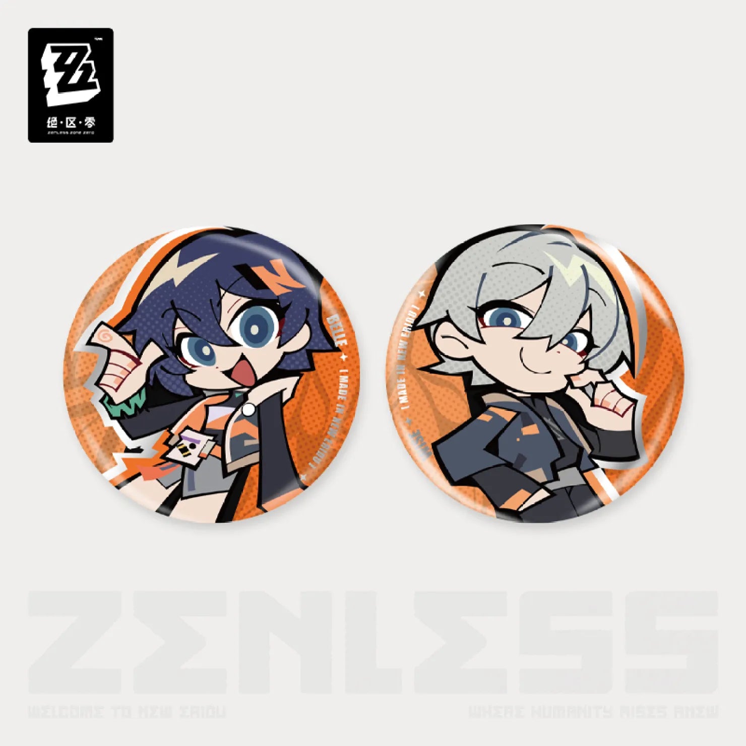 Pre-Order Zenless Zone Zero - New Eridu Series Chibi Badge: Random Play