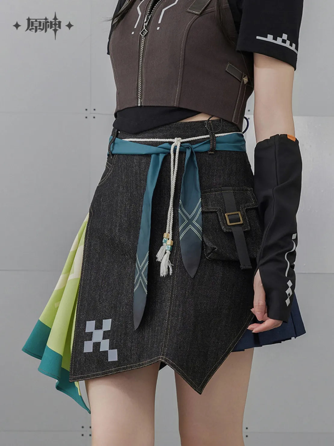 Pre-Order Genshin Impact - Kinich Theme Impression Series Splicing Denim Skirt
