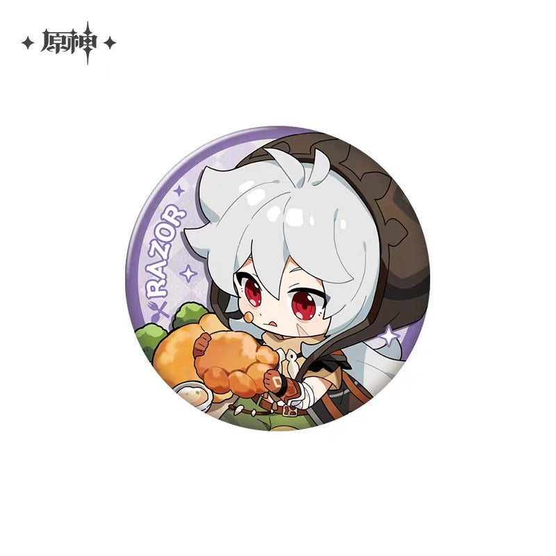 Genshin Impact Delicious Party Character Chibi Badges