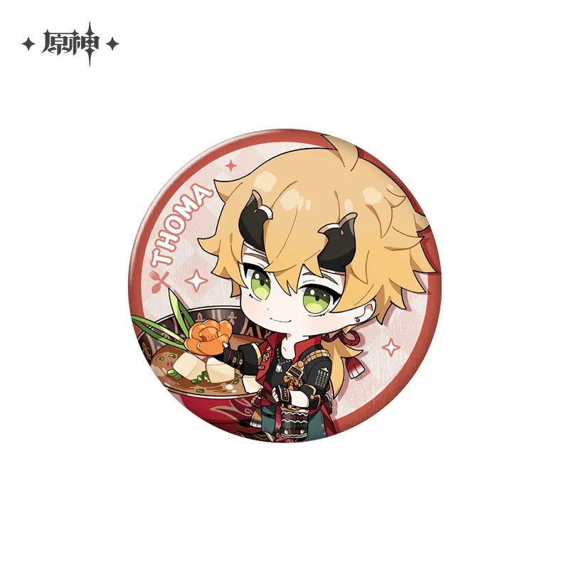 Genshin Impact Delicious Party Character Chibi Badges